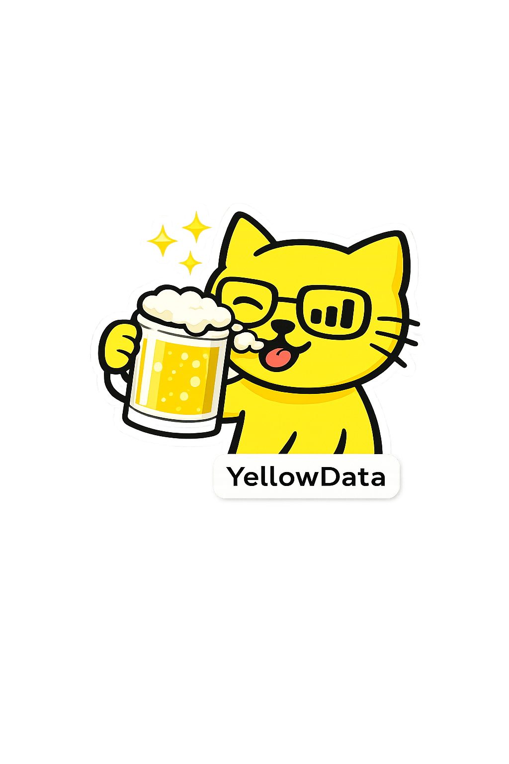 Gatito YellowData brindando