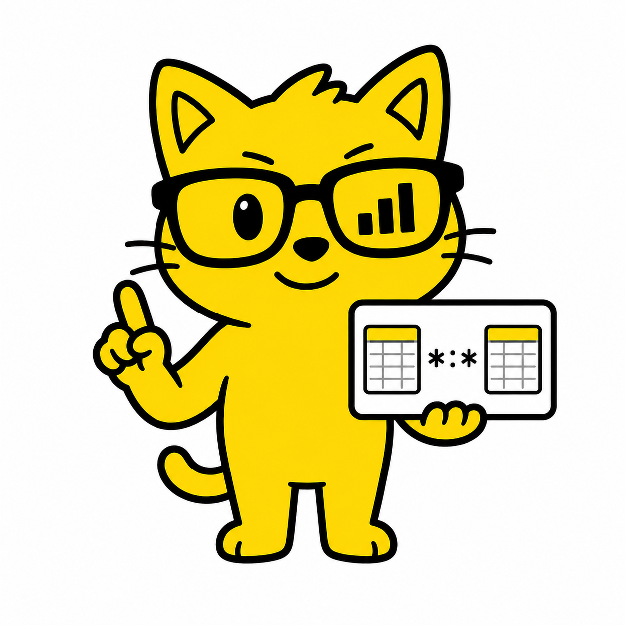 Gatito YellowData con pizarrita